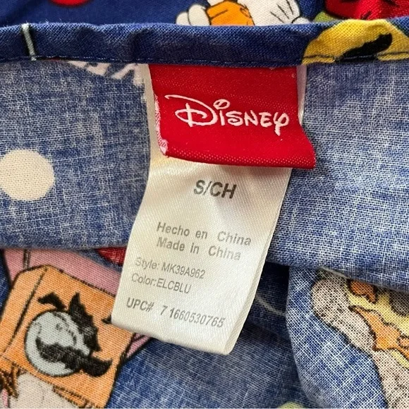 Disney Halloween Mickey Mouse Minnie Scrub Top Women’s Small Blue V Neck - Picture 5 of 11
